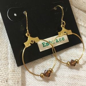 14K Gold Plated Swarovski Bead Earrings